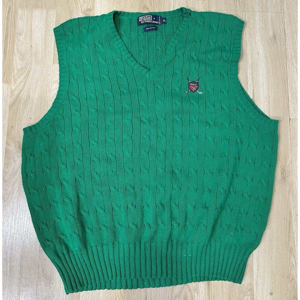 Polo Ralph Lauren knitted sweater vest V-neck embroidered patterned knit Men's